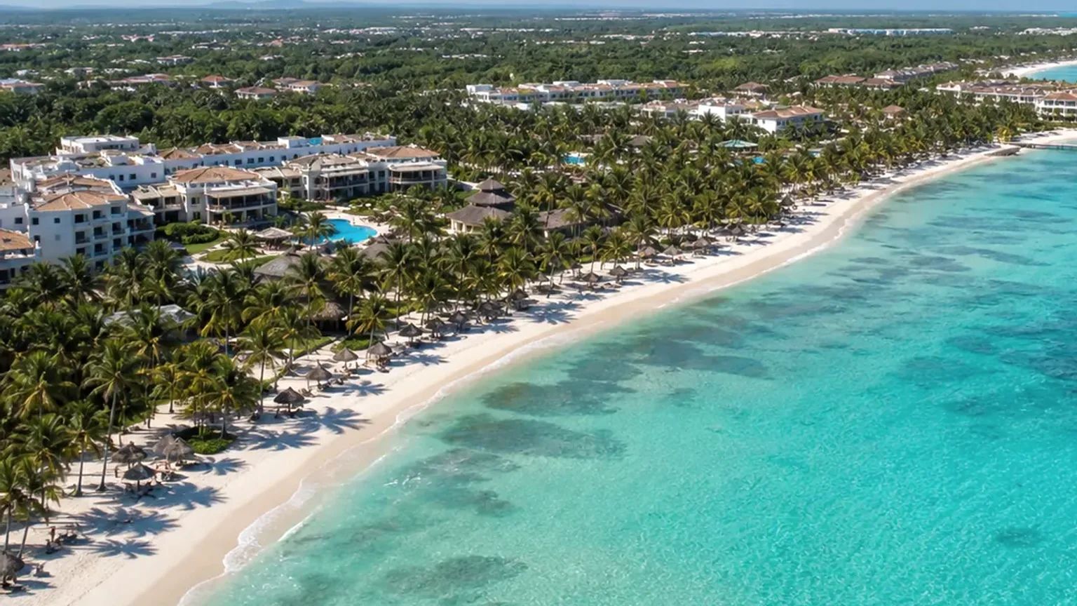 Vista fotográfica de praia em Punta Cana para contextualizar viagem económica.