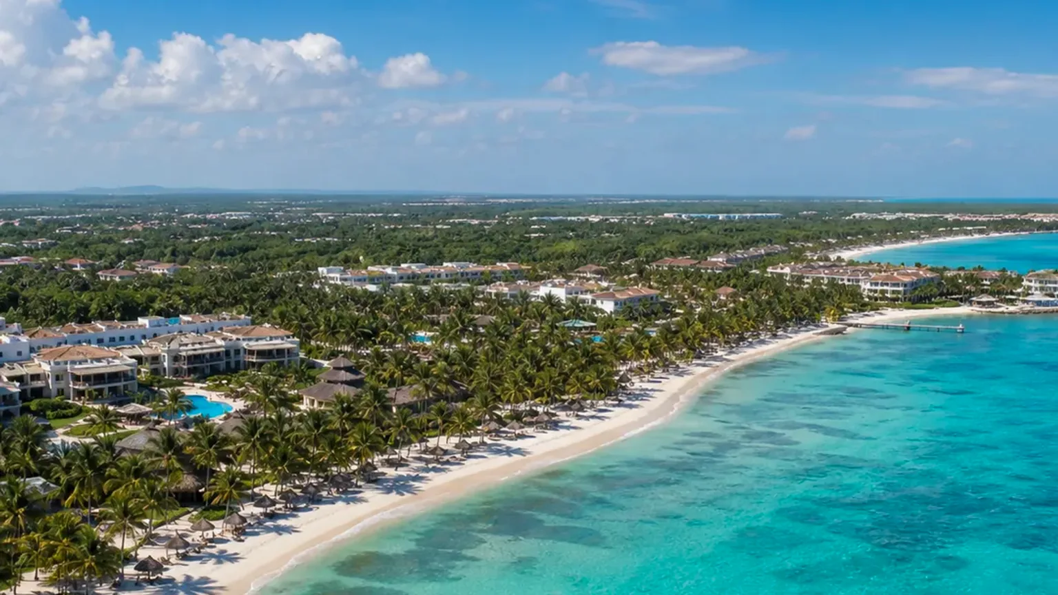 Zona de Uvero Alto em Punta Cana, com ambiente mais afastado e resorts para estadias tranquilas.