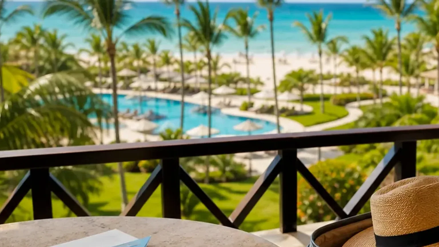 Vista fotográfica aérea de costa e resorts para contextualizar roteiro de dez dias em Punta Cana.