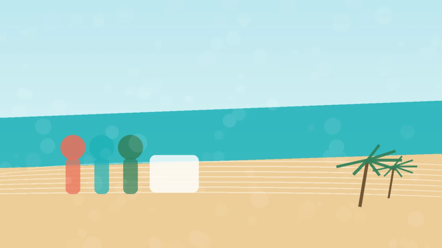 Composição editorial de viagem em família para resort em Punta Cana com praia e malas, sem pessoas identificáveis.